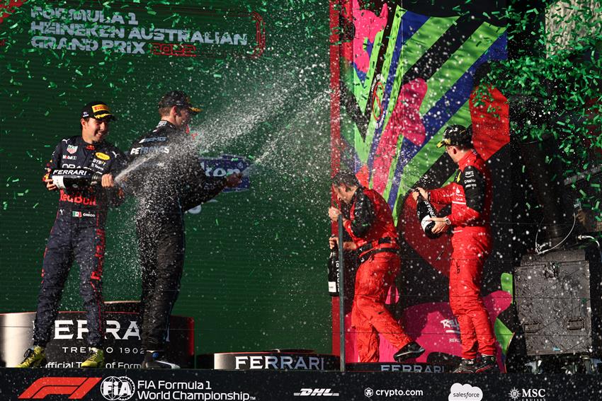 Melbourne podium celebrations